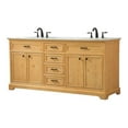 thumbnail image 1 of Elegant Decor Americana 72" Aluminum MDF Double Bathroom Vanity in Natural Wood, 1 of 8