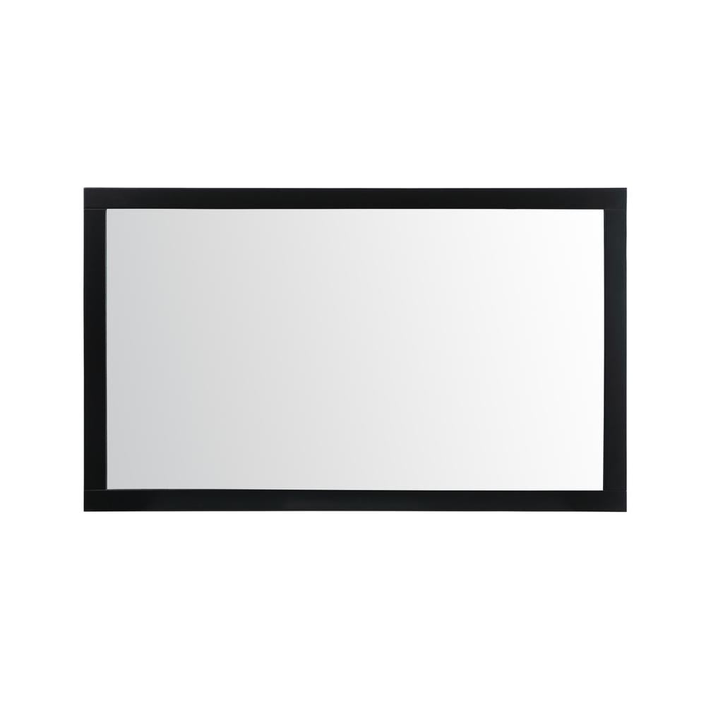 Contemporary Black Wood Rectangular Bathroom Vanity Mirror