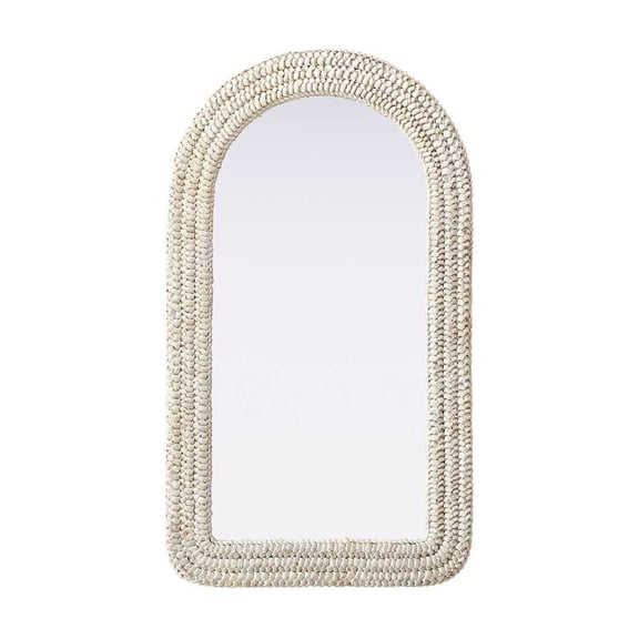 Elegant D?cor Arch Cornhusk Mirror 24x42 in Linen White
