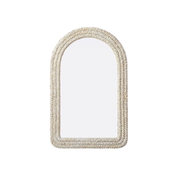 Elegant Decor Arch Cornhusk Mirror 27x42 in Linen White
