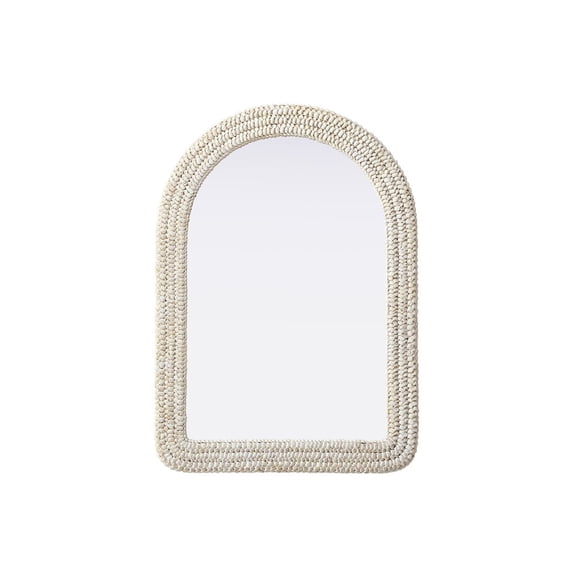 Elegant Decor Arch Cornhusk Mirror 30x42 in Linen White