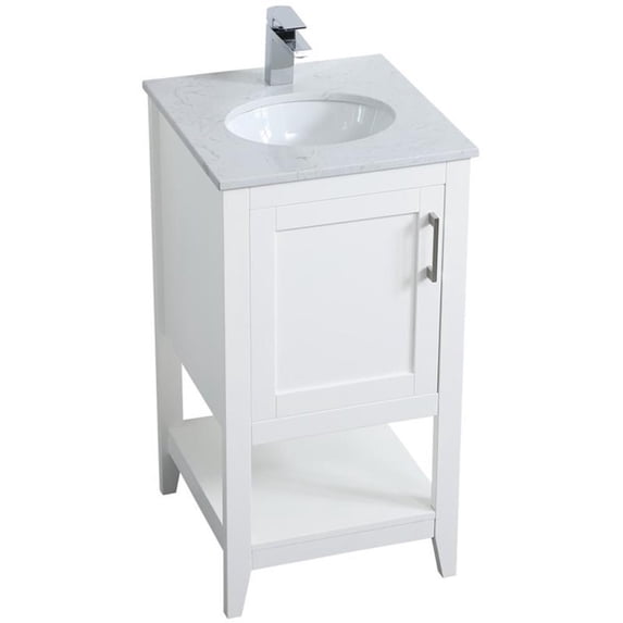 18 inch Single Bathroom Vanity in White
