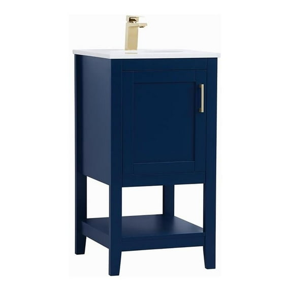 18 inch Single Bathroom Vanity in Blue