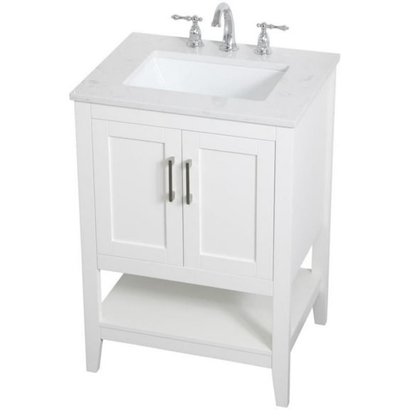 24 inch Single Bathroom Vanity in White