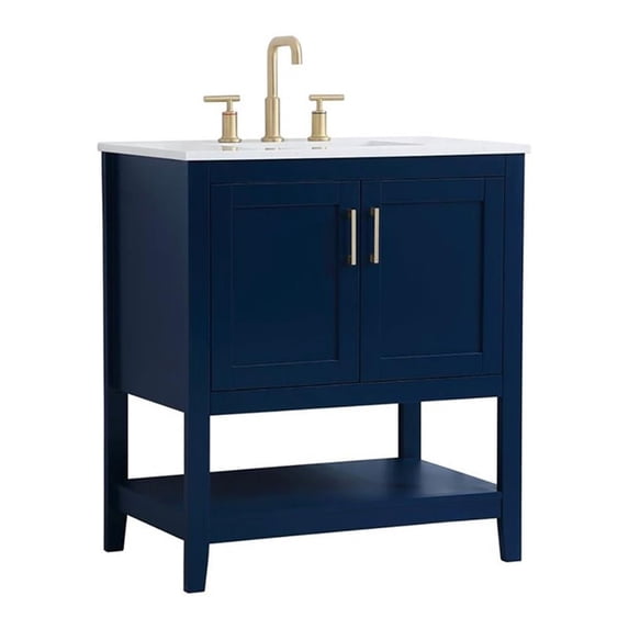 Elegant Kitchen and Bath 30 inch Single Bathroom Vanity in Blue