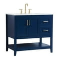 thumbnail image 1 of Elegant Decor Aubrey 36" Steel and Solid Wood Single Bathroom Vanity in Blue, 1 of 8