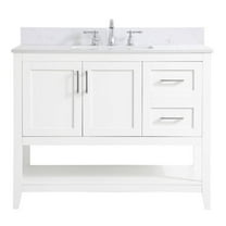 Elegant Decor Aubrey 42" Solid Wood Single Bathroom Vanity w/ Backsplash - White