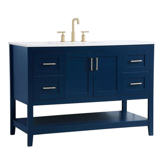 48 inch Single Bathroom Vanity in Blue