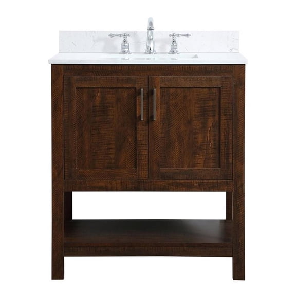 30 inch Single Bathroom Vanity in Espresso with Backsplash