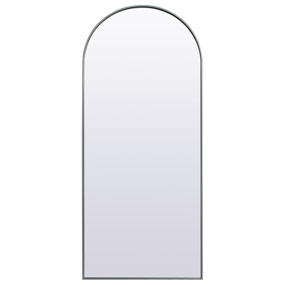 Elegant Decor Metal Frame Arch Full Length Mirror 32X76 Inch In Silver