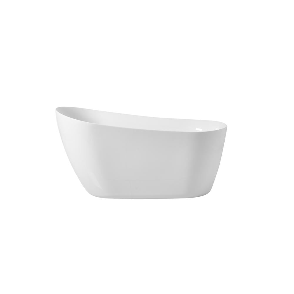 Glossy White 54" Acrylic Single Slipper Bathtub