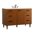 thumbnail image 1 of Elegant Decor Baldwin 48" Solid Wood and MDF Bathroom Vanity in Teak, 1 of 8