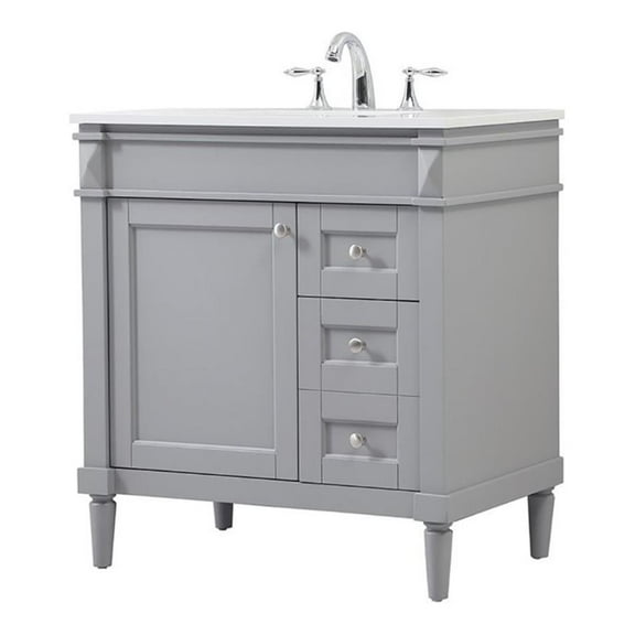 32 inch single bathroom vanity in grey