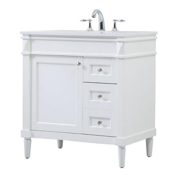 32 inch single bathroom vanity in white