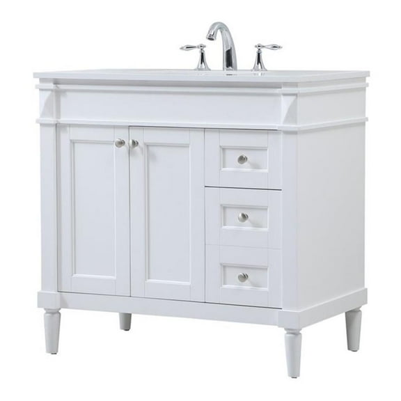 36 inch single bathroom vanity in white