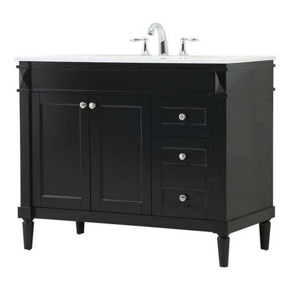 42 inch single bathroom vanity in black