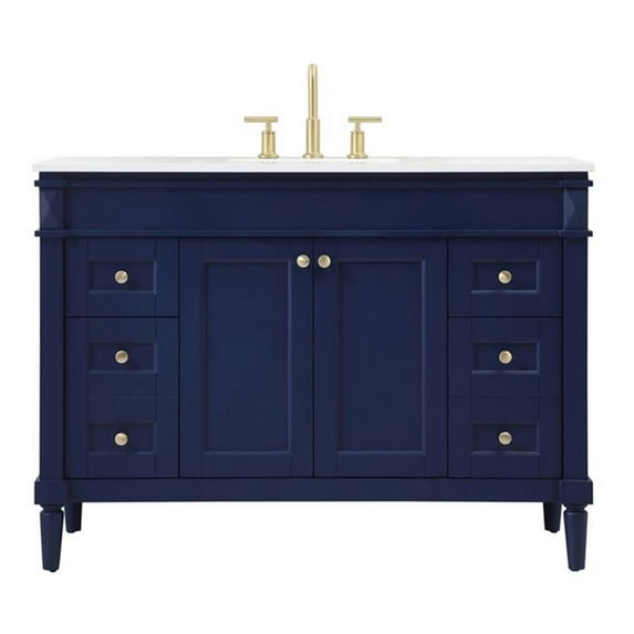Elegant Kitchen and Bath 48 Inch Single Bathroom Vanity In Blue