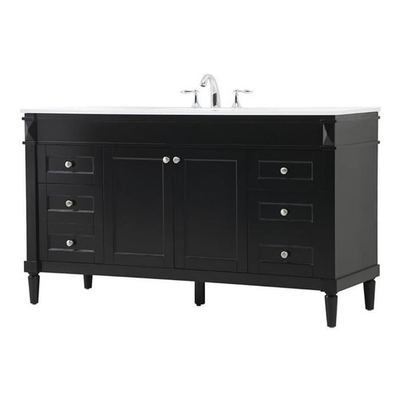 60 inch single bathroom vanity in black