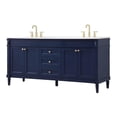 thumbnail image 1 of Elegant Kitchen and Bath 72 Inch Double Bathroom Vanity In Blue, 1 of 8