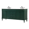 thumbnail image 1 of Elegant Decor Bennett 72" Aluminum MDF Double Bathroom Vanity in Green, 1 of 8