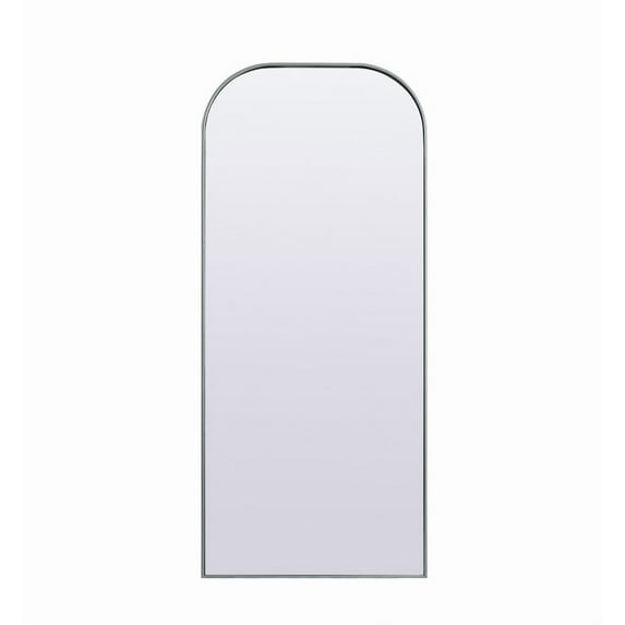 Elegant Decor Metal Frame Arch Full Length Mirror 32X76 Inch In Silver