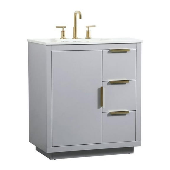 Elegant Kitchen and Bath 30 inch Single bathroom vanity in grey