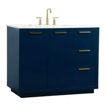 Elegant Decor Blake 42" Aluminum Alloy MDF Single Bathroom Vanity in Blue