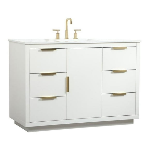 Elegant Lighting Vf19448 Blake 48" Free Standing Single Basin Vanity Set - White