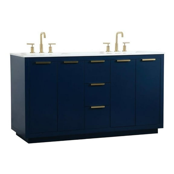 60 inch double bathroom vanity in blue