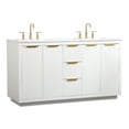 thumbnail image 1 of Elegant Decor Blake 60" Aluminum Alloy MDF Double Bathroom Vanity in White, 1 of 8