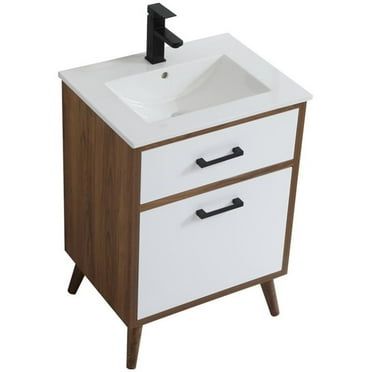 Elegant Decor Boise 24" Porcelain Top Bathroom Vanity in Matte White