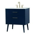 thumbnail image 1 of Elegant Decor Boise 30" Solid Wood and MDF Bathroom Vanity in Blue, 1 of 8