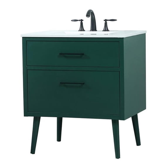 30 inch bathroom vanity in Green