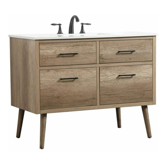 42 inch single bathroom vanity in natural oak