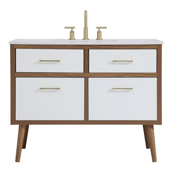Elegant Kitchen and Bath 42 inch bathroom vanity in White