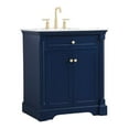 thumbnail image 1 of Elegant Decor Clarence 30" Solid Wood and Metal Single Bathroom Vanity in Blue, 1 of 8