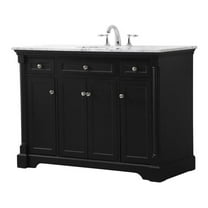 Elegant Decor Clarence 48" Solid Wood Metal Single Bathroom Vanity Set in Black