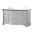 thumbnail image 1 of Elegant Decor Clarence 60" Solid Wood and Metal Double Bathroom Vanity in Gray, 1 of 8