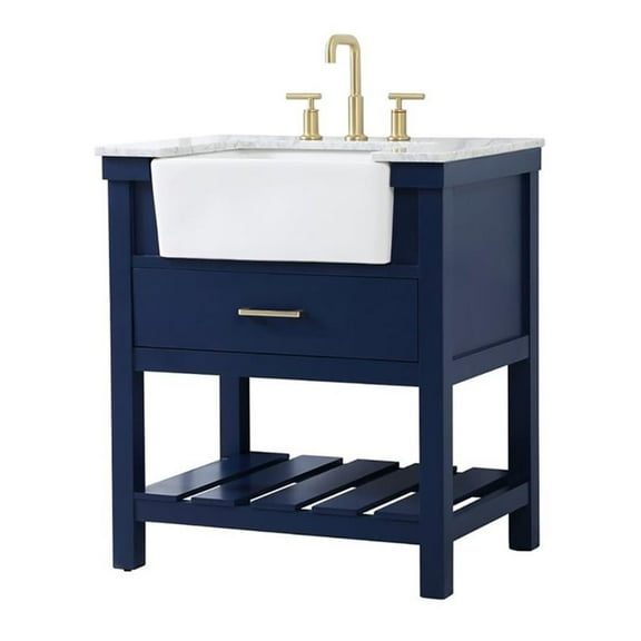 30 inch single bathroom vanity in blue