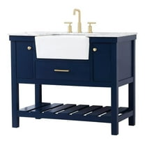 Elegant Decor Clement 42" Aluminum MDF Single Bathroom Vanity in Blue