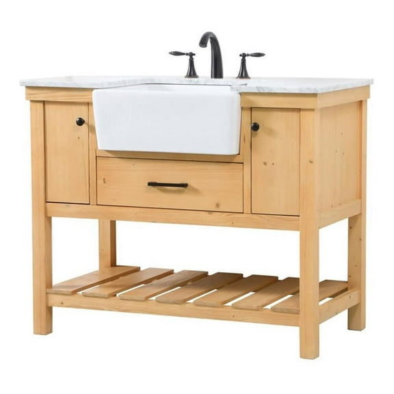 Elegant Kitchen and Bath 42 inch Single bathroom vanity in natural wood