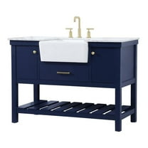 Elegant Decor Clement 48" Aluminum MDF Single Bathroom Vanity in Blue