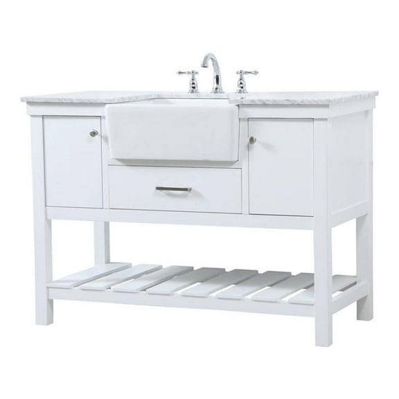Elegant Decor Clement 48" Aluminum MDF Single Bathroom Vanity in White