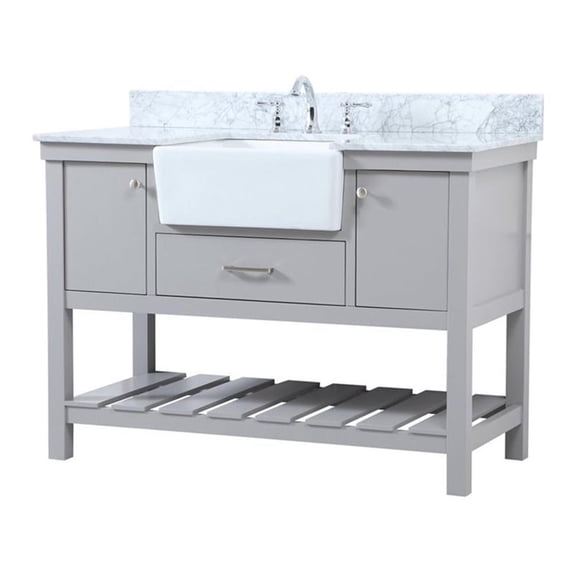 Elegant Decor Clement 48" MDF Single Bathroom Vanity with Backsplash - Gray