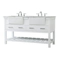 thumbnail image 1 of Elegant Decor Clement 60" Aluminum MDF Double Bathroom Vanity in White, 1 of 3