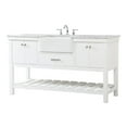 thumbnail image 1 of Elegant Decor Clement 60" Aluminum MDF Single Bathroom Vanity in White, 1 of 3