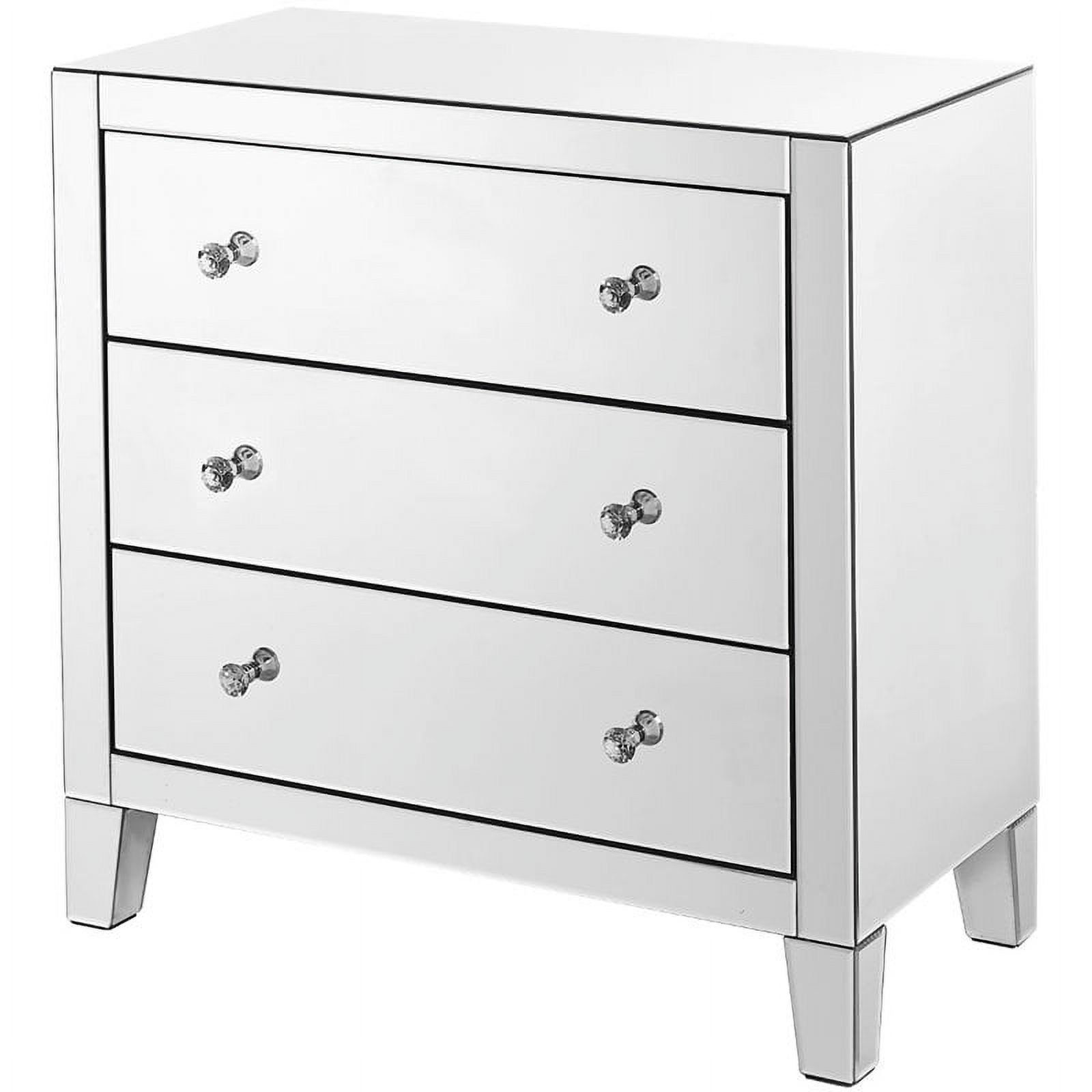 Elegant Decor Contempo 3 Drawer Contemporary Clear MIrrored Dresser