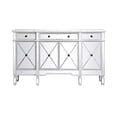 thumbnail image 1 of 60 inch mirrored credenza in antique white, 1 of 10
