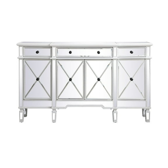 60 inch mirrored credenza in antique white