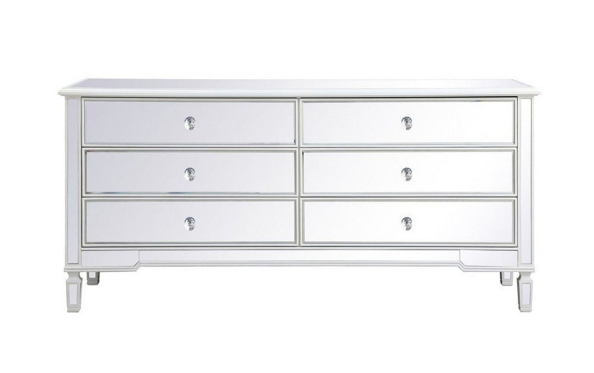 Antique White Double Mirrored Dresser with Extra Deep Drawers